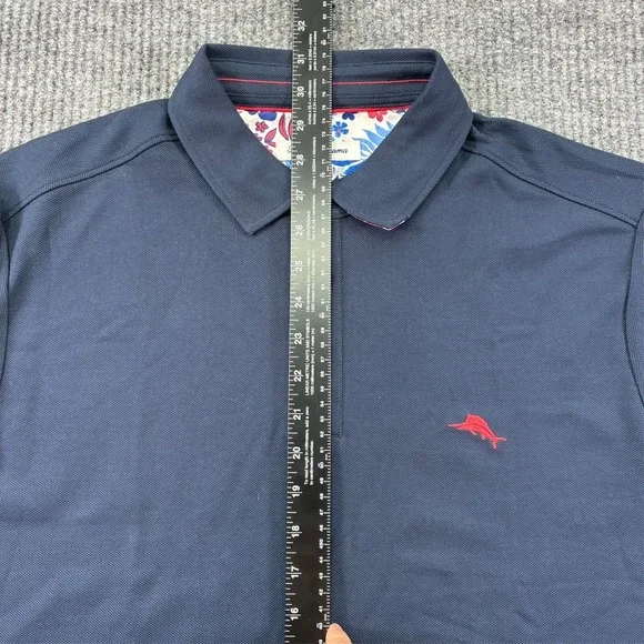 Tommy Bahama Island Zone Mens Polo Shirt Size Large Blue Stretch Short Sleeve - Picture 7 of 9